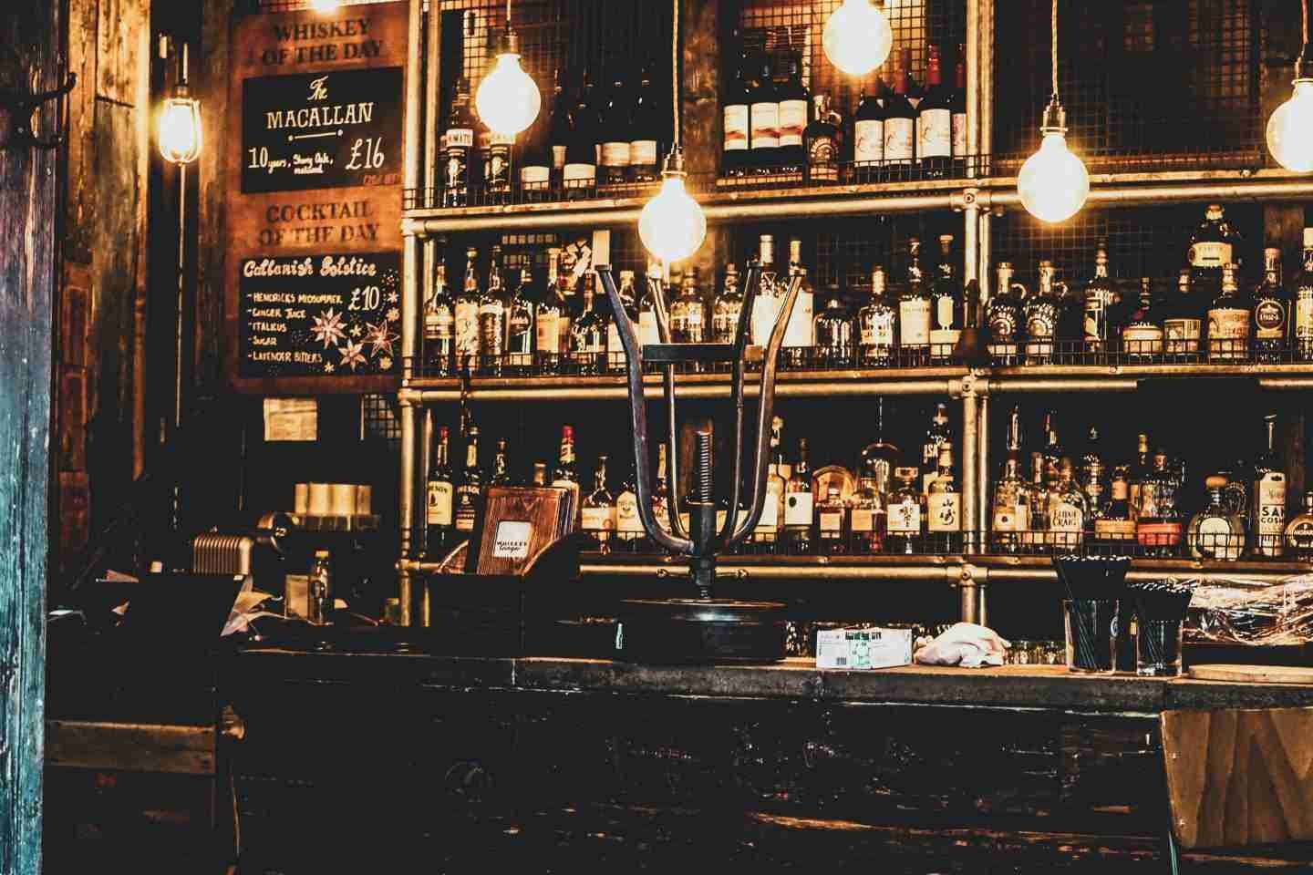 picture of the bar inside a pub - best london pubs for lesbian dates