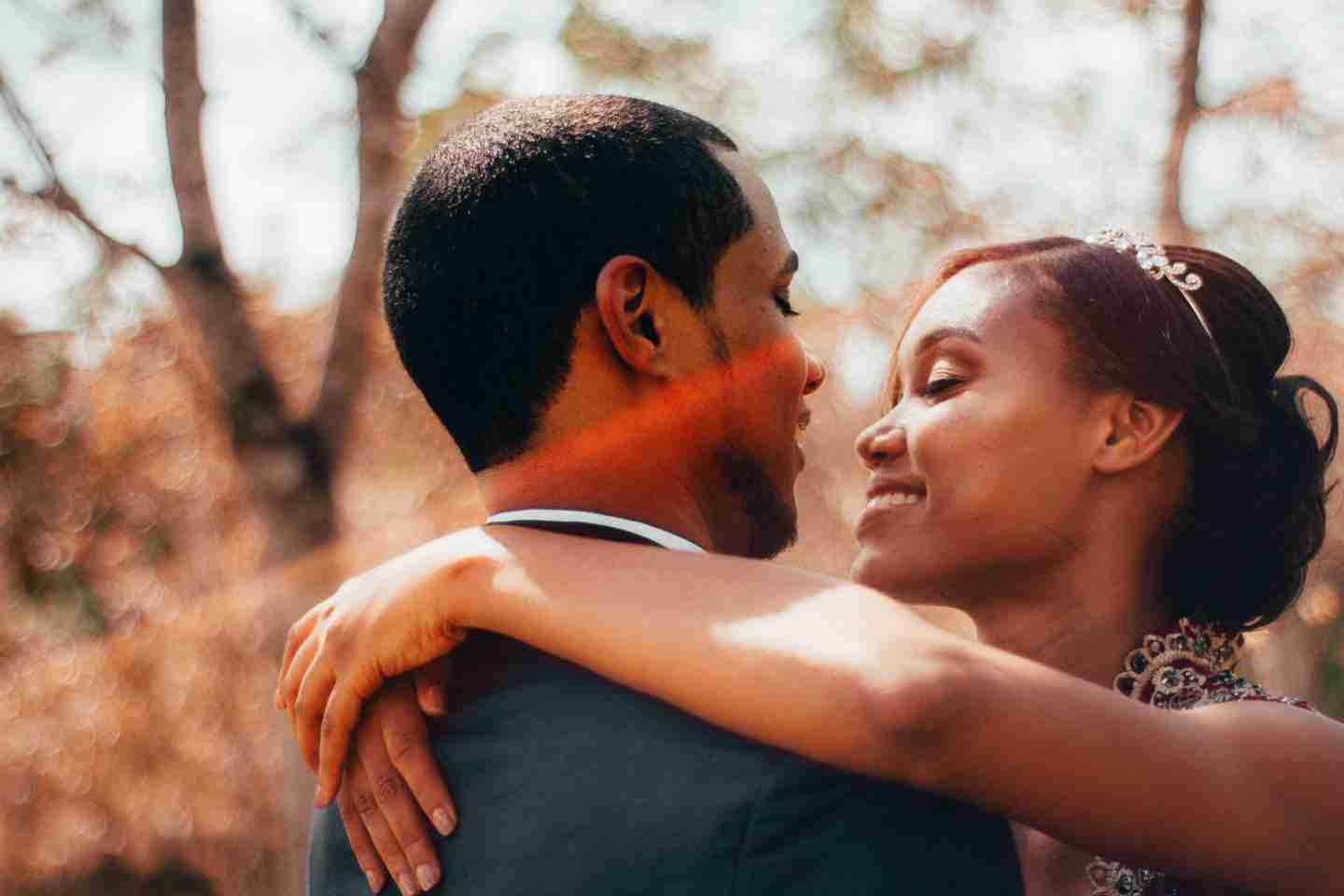 Man and a Woman hugging.