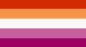 orange and pink lesbian flag