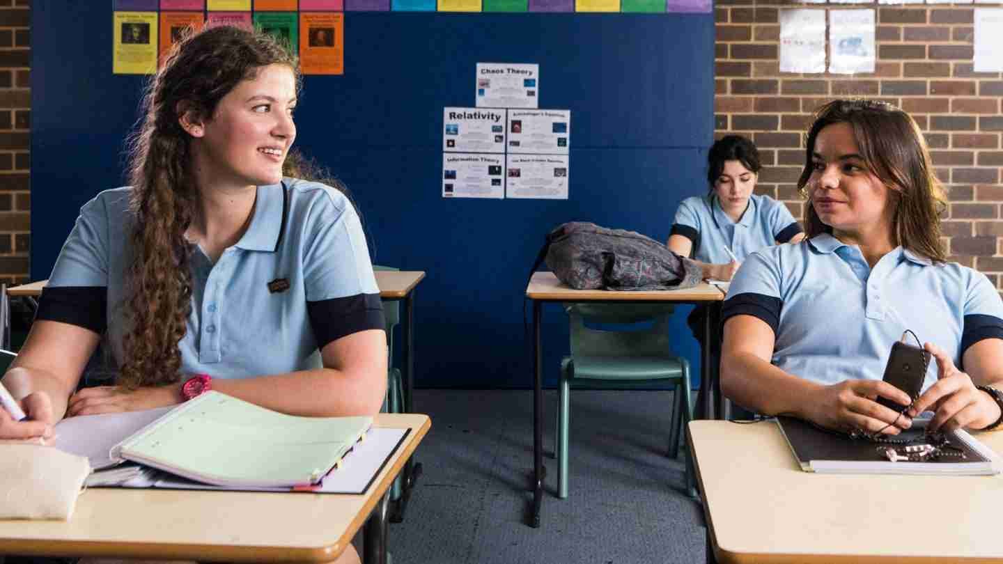 Ellie and Abbie in Detention (from left to right).