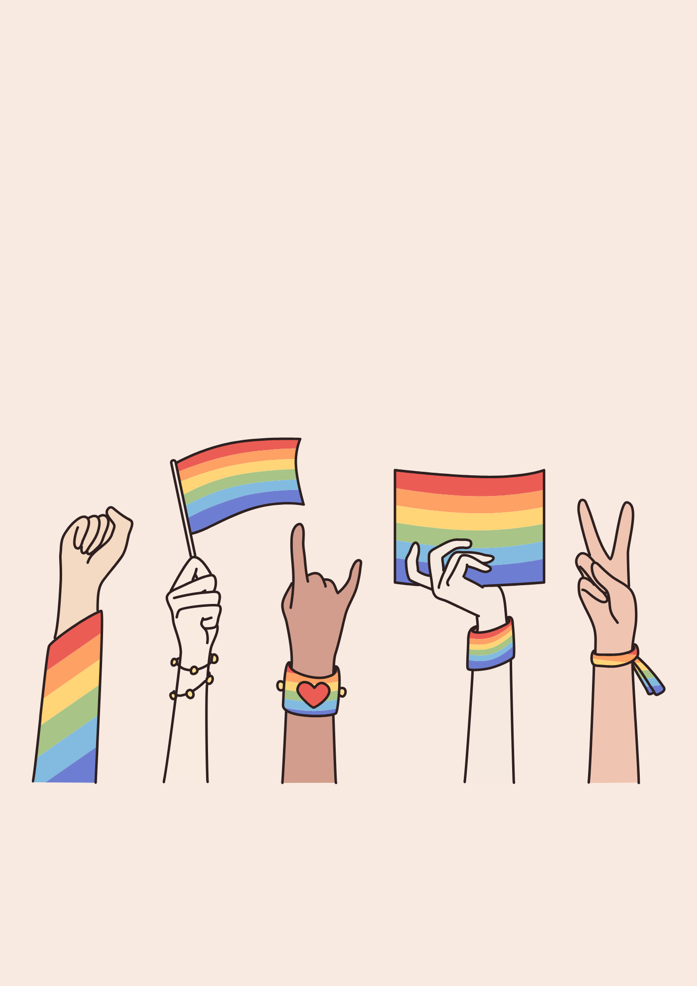 rainbow flag illustrations