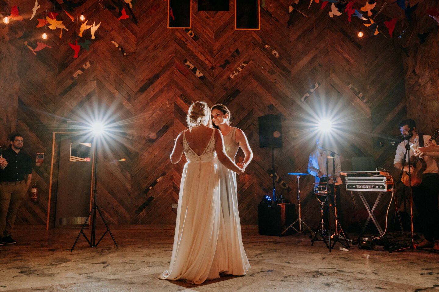 Brides dancing at their wedding