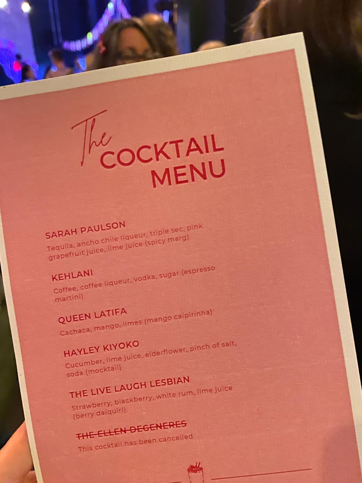 Helen Scott Book Launch - Drinks Menu